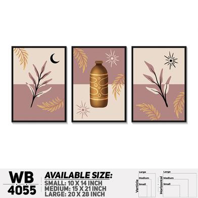 DDecorator Flower and Leaf With Vase (Set of 3) Wall Board and Wall Canvas image