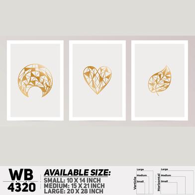DDecorator Geomatric Shape Abstract Art (Set of 3) Wall Board And Wall Canvas image