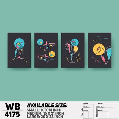 DDecorator Geomatric Shape Abstract Art (Set of 4) Wall Board And Wall Canvas image