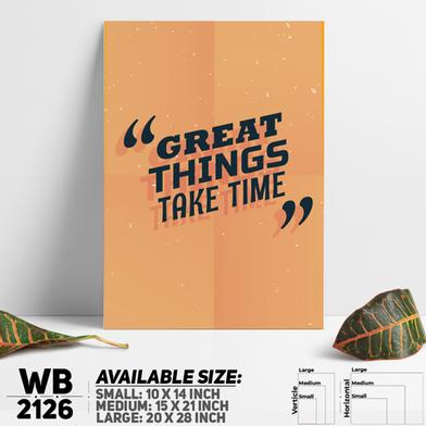 DDecorator Great Things Takes Time - Motivational Wall Board and Wall Canvas image