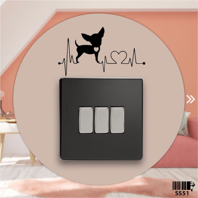 DDecorator Heartbeat Cute Dog Wall Stickers and Decals Home Decor Wall Decor Removable Vinyl Wall Sticker image