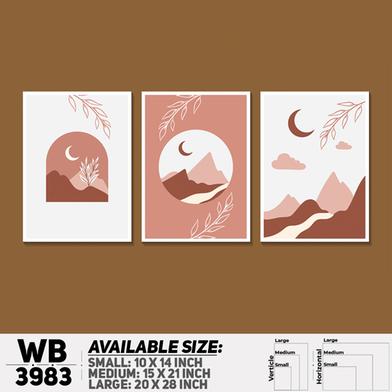 DDecorator Landscape Abstract Art (Set of 3) Wall Board And Wall Canvas image