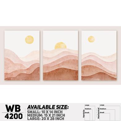 DDecorator Landscape And Horizon Design (Set of 3) Wall Board And Wall Canvas image