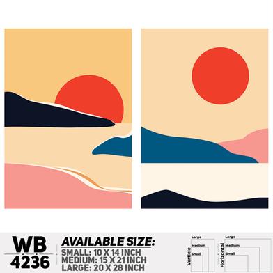 DDecorator Landscape And Horizon Design (Set of 2) Wall Board And Wall Canvas image