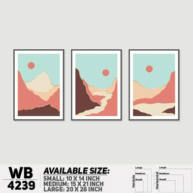 DDecorator Landscape And Horizon Design (Set of 3) Wall Board And Wall Canvas image
