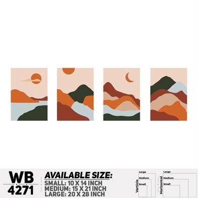 DDecorator Landscape And Horizon Design (Set of 4) Wall Board And Wall Canvas image