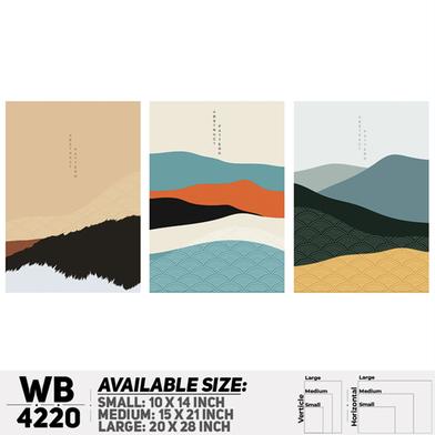 DDecorator Landscape And Horizon Design (Set of 3) Wall Board And Wall Canvas image