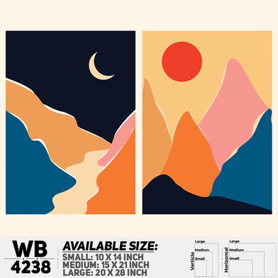 DDecorator Landscape And Horizon Design (Set of 2) Wall Board And Wall Canvas image