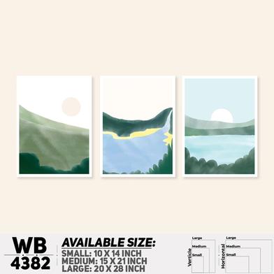 DDecorator Landscape And Horizon Design (Set of 3) Wall Board And Wall Canvas image