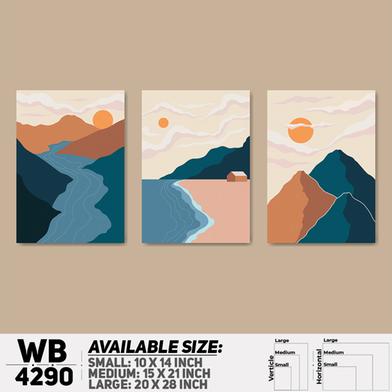 DDecorator Landscape And Horizon Design (Set of 3) Wall Board And Wall Canvas image