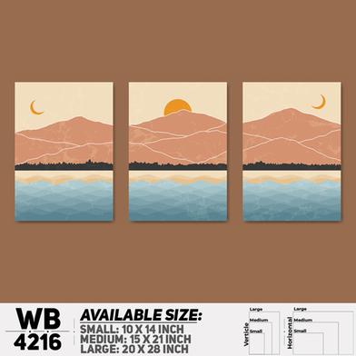 DDecorator Landscape And Horizon Design (Set of 3) Wall Board And Wall Canvas image