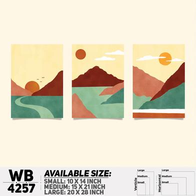 DDecorator Landscape And Horizon Design (Set of 3) Wall Board And Wall Canvas image