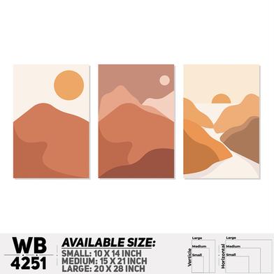 DDecorator Landscape And Horizon Design (Set of 3) Wall Board And Wall Canvas image