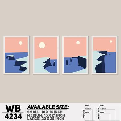 DDecorator Landscape And Horizon Design (Set of 4) Wall Board And Wall Canvas image