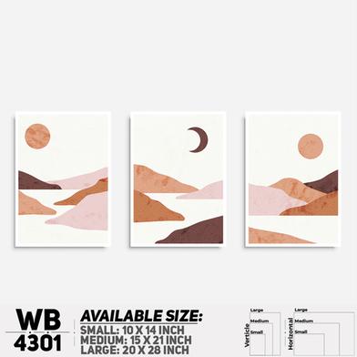 DDecorator Landscape And Horizon Design (Set of 3) Wall Board And Wall Canvas image