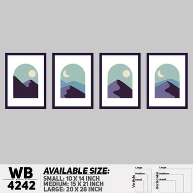 DDecorator Landscape And Horizon Design (Set of 4) Wall Board And Wall Canvas image
