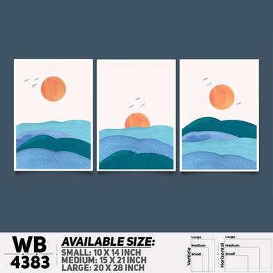 DDecorator Landscape And Horizon Design (Set of 3) Wall Board And Wall Canvas image