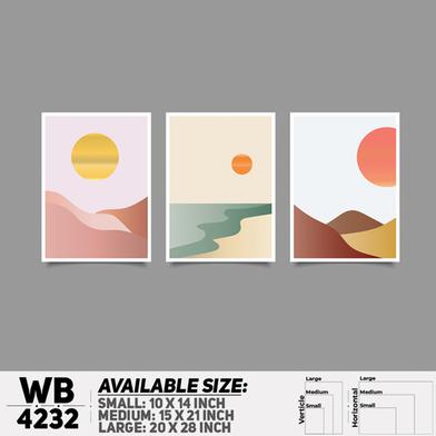 DDecorator Landscape And Horizon Design (Set of 3) Wall Board And Wall Canvas image