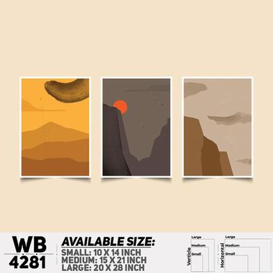DDecorator Landscape And Horizon Design (Set of 3) Wall Board And Wall Canvas image