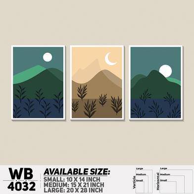 DDecorator Landscape And Horizon Design (Set of 3) Wall Board And Wall Canvas image
