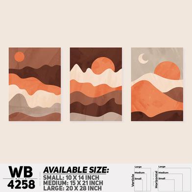 DDecorator Landscape And Horizon Design (Set of 3) Wall Board And Wall Canvas image