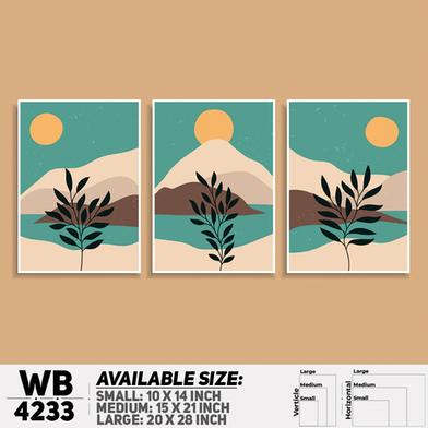 DDecorator Landscape And Horizon Design (Set of 3) Wall Board And Wall Canvas image
