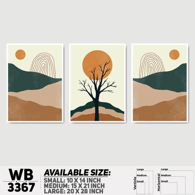 DDecorator Landscape And Tree Art (Set of 3) Wall Board And Wall Canvas image
