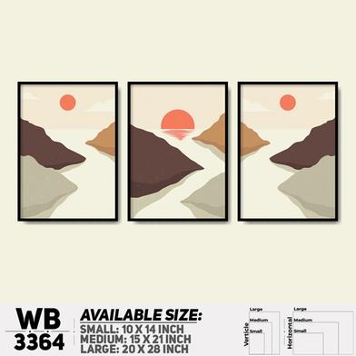 DDecorator Landscape Horizon Art (Set of 3) Wall Board And Wall Canvas image
