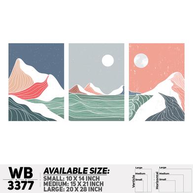 DDecorator Landscape Horizon Art (Set of 3) Wall Board And Wall Canvas image