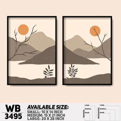 DDecorator Landscape Horizon Art (Set of 2) Wall Board And Wall Canvas image