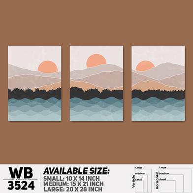 DDecorator Landscape Horizon Art (Set of 3) Wall Board And Wall Canvas image
