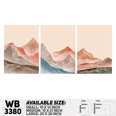 DDecorator Landscape Horizon Art (Set of 3) Wall Board And Wall Canvas image