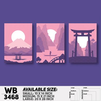 DDecorator Landscape Horizon Art (Set of 3) Wall Board And Wall Canvas image