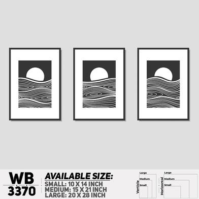 DDecorator Landscape Horizon Art (Set of 3) Wall Board And Wall Canvas image