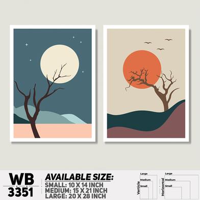 DDecorator Landscape Horizon Art (Set of 2) Wall Board And Wall Canvas image