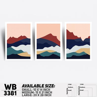 DDecorator Landscape Horizon Art (Set of 3) Wall Board And Wall Canvas image