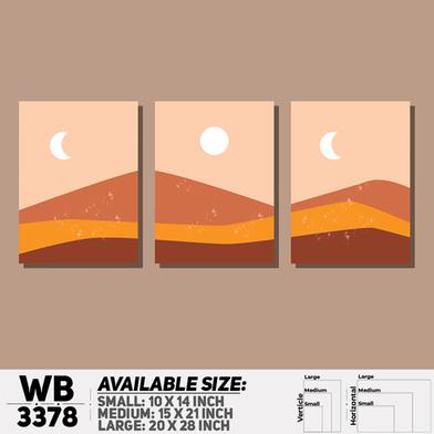 DDecorator Landscape Horizon Art (Set of 3) Wall Board And Wall Canvas image