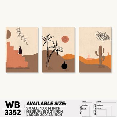 DDecorator Landscape Horizon Art (Set of 3) Wall Board And Wall Canvas image