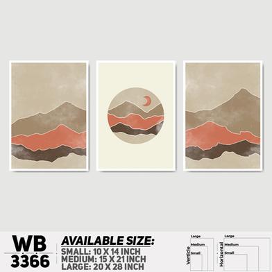 DDecorator Landscape Horizon Art (Set of 3) Wall Board And Wall Canvas image