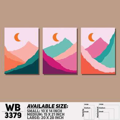 DDecorator Landscape Horizon Art (Set of 3) Wall Board And Wall Canvas image