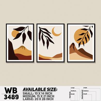 DDecorator Landscape Horizon Art (Set of 3) Wall Board And Wall Canvas image