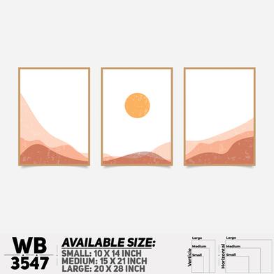 DDecorator Landscape Horizon Art (Set of 3) Wall Board And Wall Canvas image