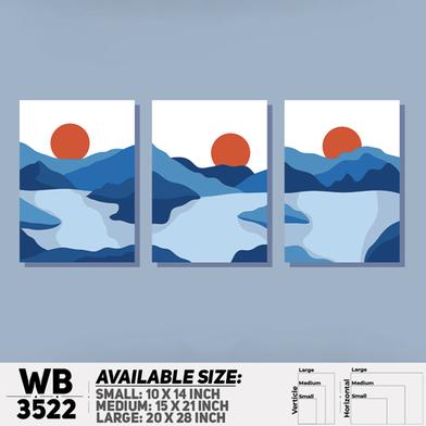 DDecorator Landscape Horizon Art (Set of 3) Wall Board And Wall Canvas image