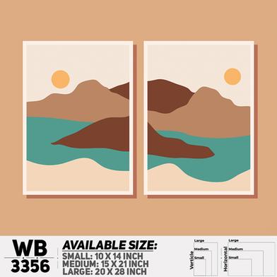 DDecorator Landscape Horizon Art (Set of 2) Wall Board And Wall Canvas image