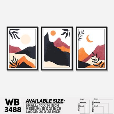 DDecorator Landscape Horizon Art (Set of 3) Wall Board And Wall Canvas image
