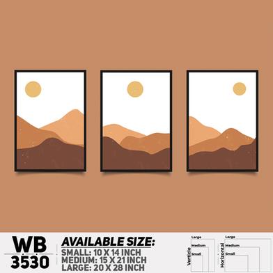 DDecorator Landscape Horizon Art (Set of 3) Wall Board And Wall Canvas image