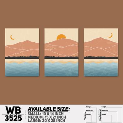 DDecorator Landscape Horizon Art (Set of 3) Wall Board And Wall Canvas image