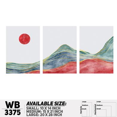 DDecorator Landscape Horizon Art (Set of 3) Wall Board And Wall Canvas image