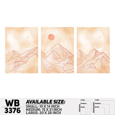 DDecorator Landscape Horizon Art (Set of 3) Wall Board And Wall Canvas image