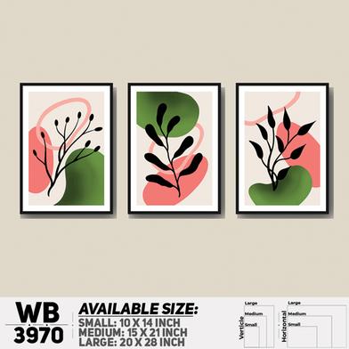 DDecorator Leaf Design Abstract Art (Set of 3) Wall Board And Wall Canvas image